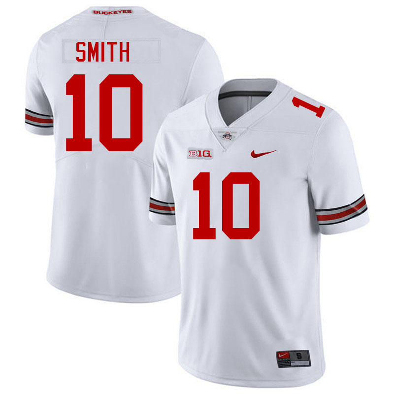 #10 Troy Smith Ohio State Buckeyes Jerseys Football Stitched-White